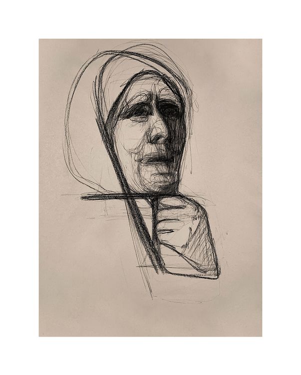 "98. Доля, 2022 / Fate, 2022 папір, вугілля / paper, charcoal 60 x 42 см."